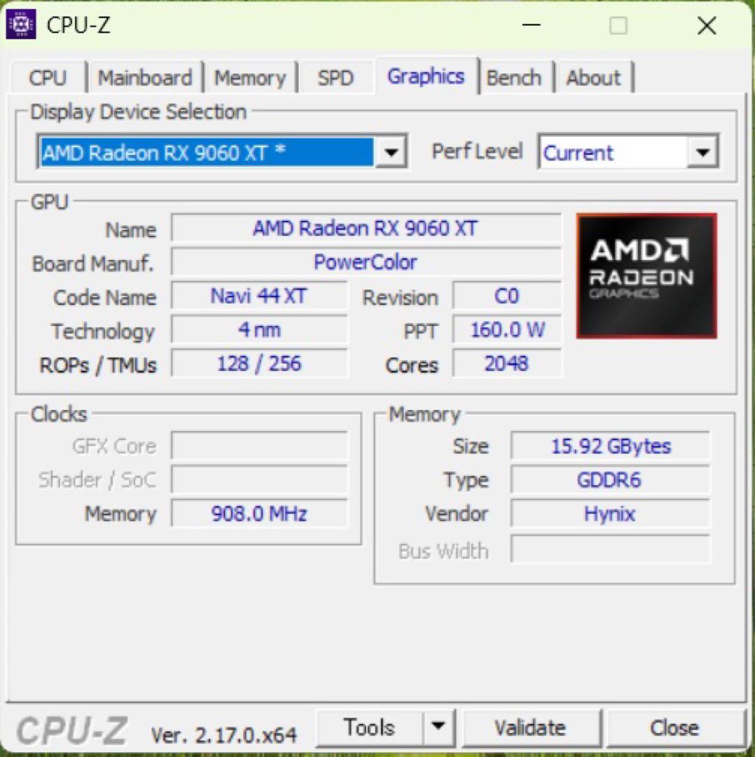 グラフィックボード・グラボ・ビデオカード PowerColor Radeon RX9060XT 16GB 16G-A