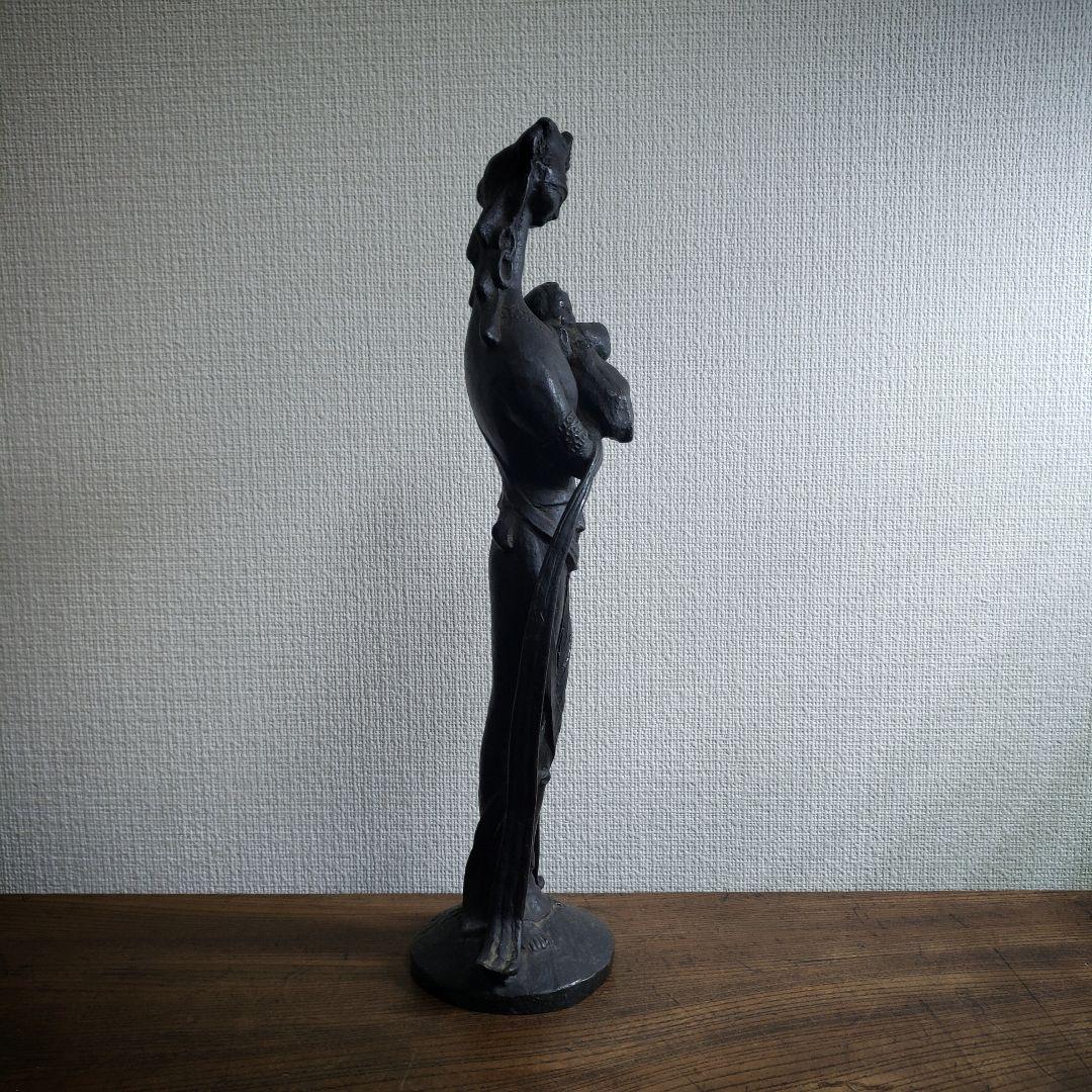 観音様　慈母観音菩薩　マリア観音　仏像　真鍮　ブロンズ像　彫刻家　作家物　銘　修