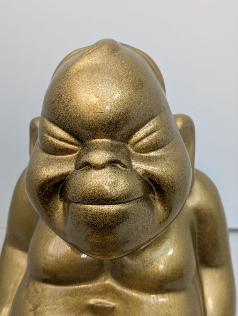 ☆b719、幸運や繁栄をもたらす神様 ビリケン像の置物 金色 特大