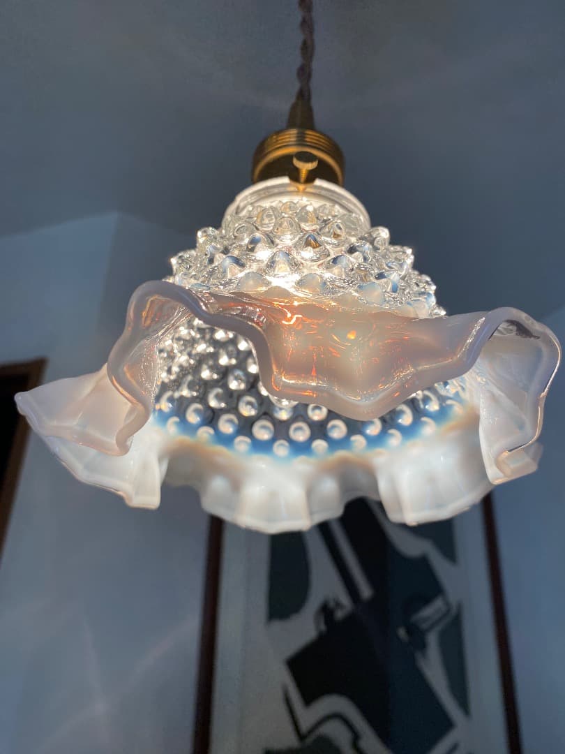 オールドフェントン　オパールセント　ホブネイル　　ガラスシェード