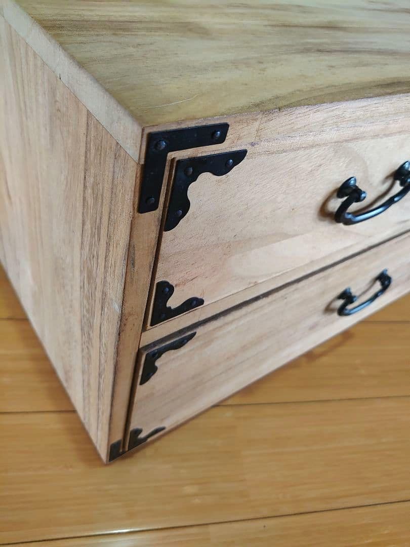 ヴィンテージ 桐箪笥2段 天然木 整理箪笥 引き戸 木製 和タンス 棚 チェスト