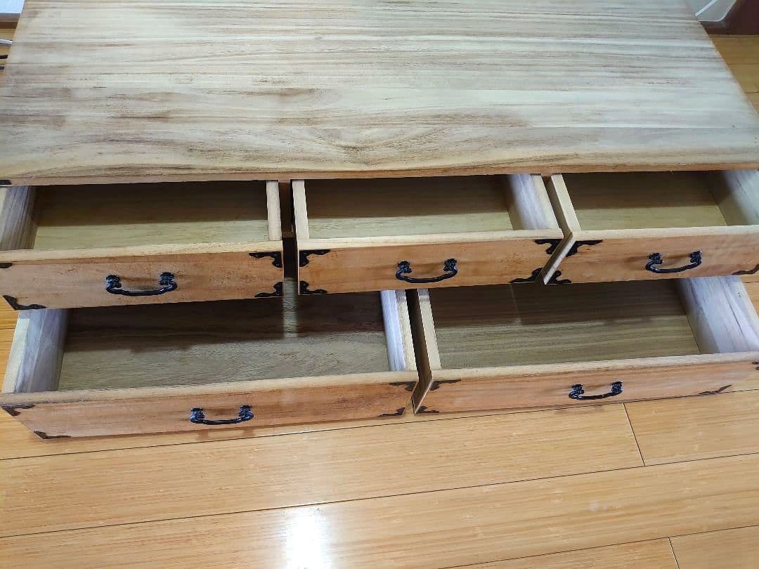 ヴィンテージ 桐箪笥2段 天然木 整理箪笥 引き戸 木製 和タンス 棚 チェスト