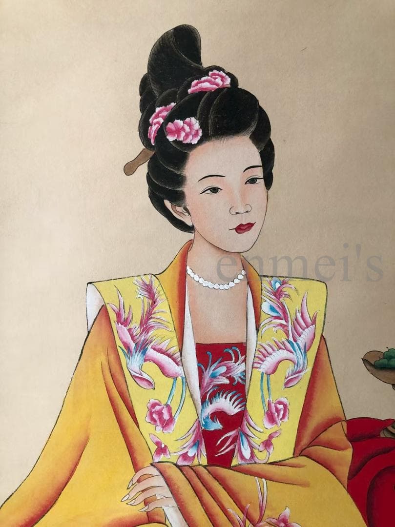 中国古美術・四尺仕女掛軸・国画・張大千印款・書道品・茶道・賞物・珍品画・肉筆