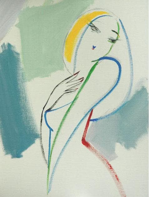 油絵 菅家令子 絵 絵画 インテリア 額付(黒) F6-082611 人物 女性