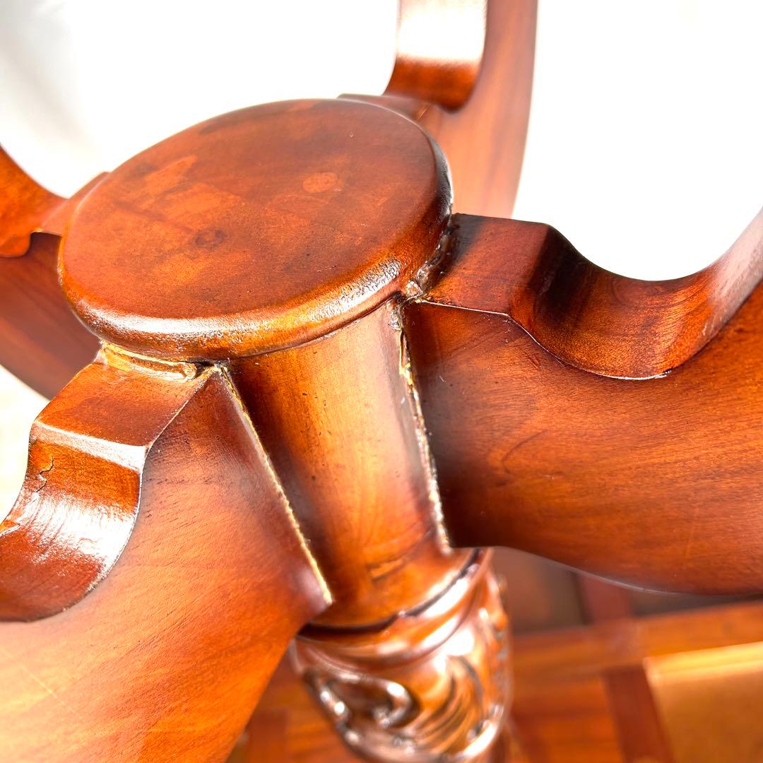 kuroshio コモテーブル　猫脚　ヨーロッパ風　高級　レザー調　丸テーブル