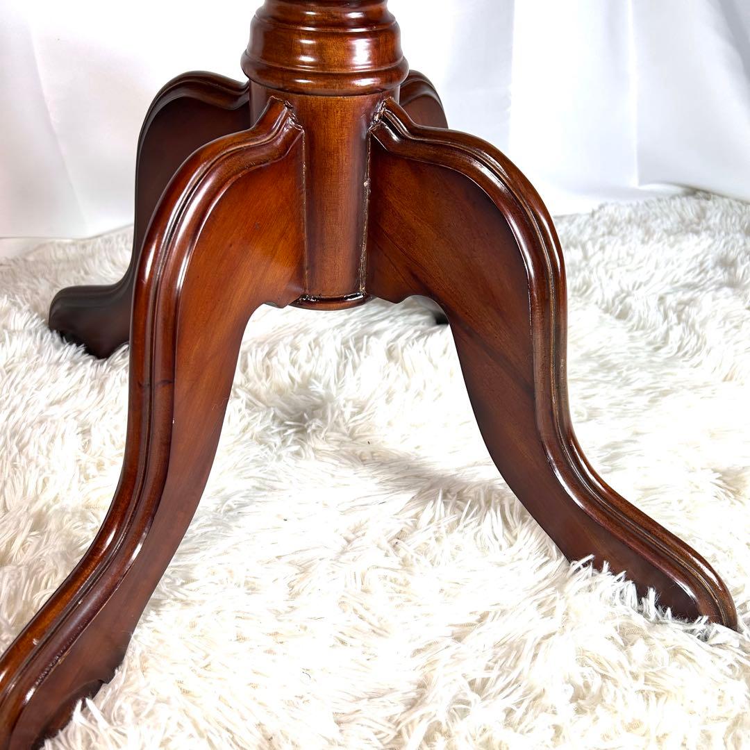 kuroshio コモテーブル　猫脚　ヨーロッパ風　高級　レザー調　丸テーブル