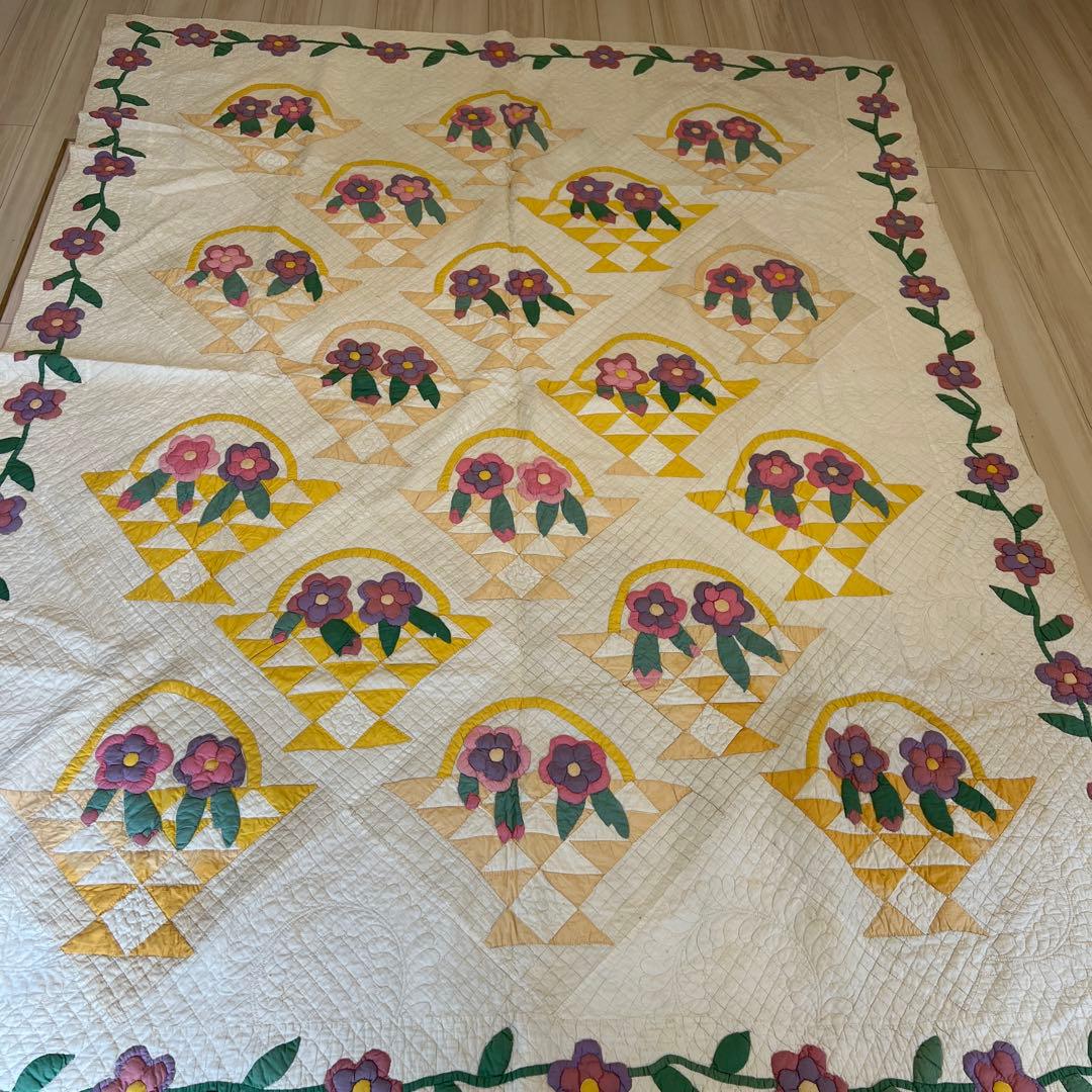 アンティークキルト✴︎フラワーバスケット