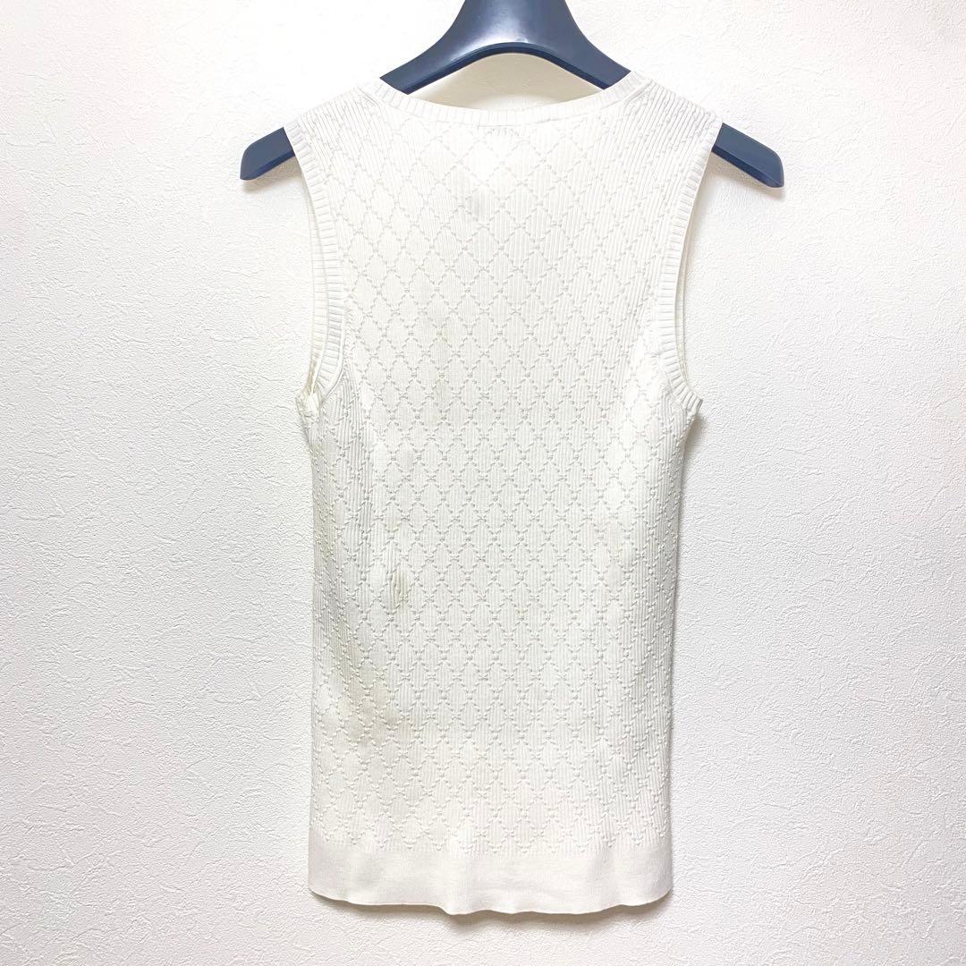 CHANEL ノースリーブ ココマーク サマーニット トップス コットン100%