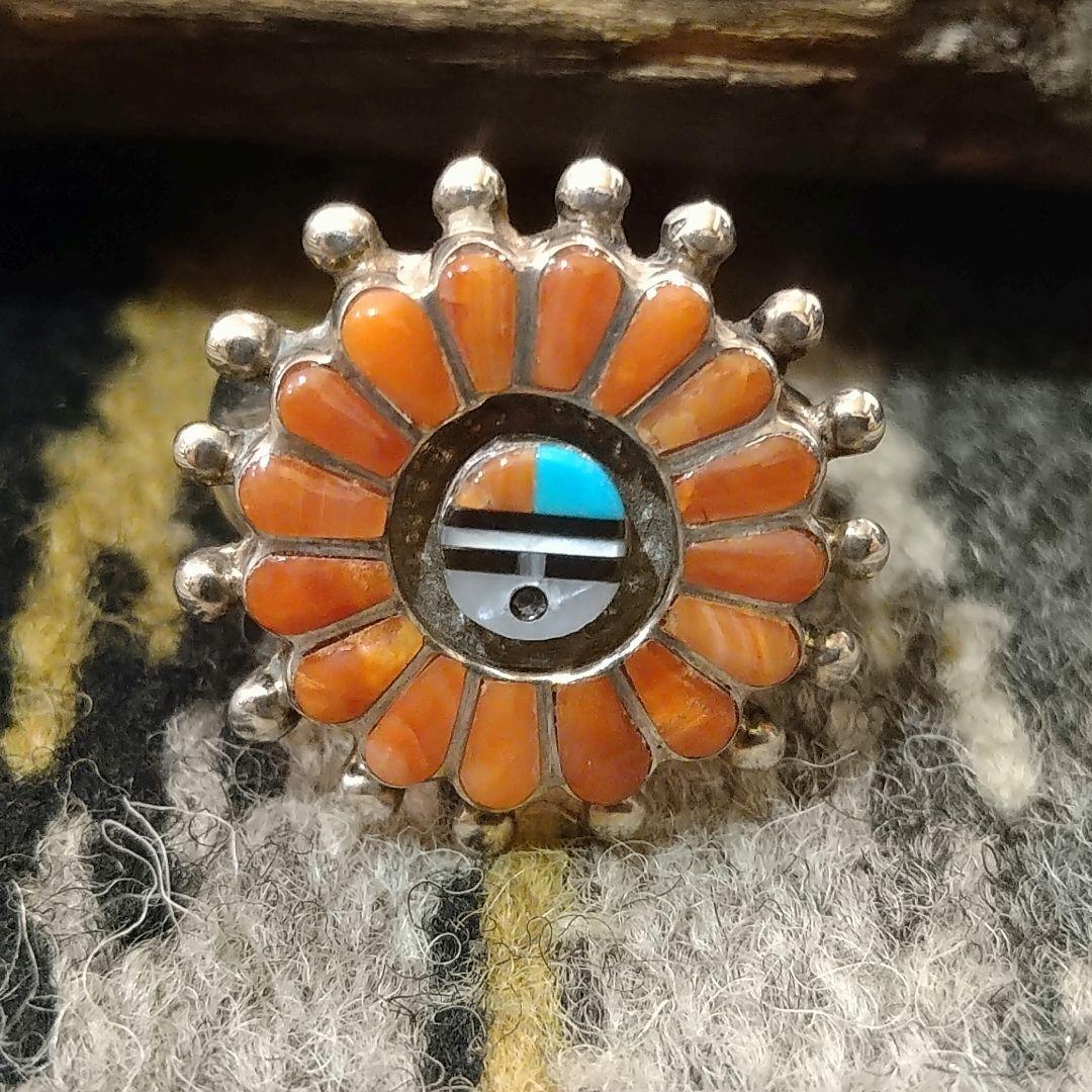アクセサリー Zuni Needle Point Red Coral Ring
