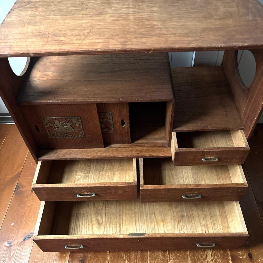 アンティーク　茶箪笥　飾り棚
