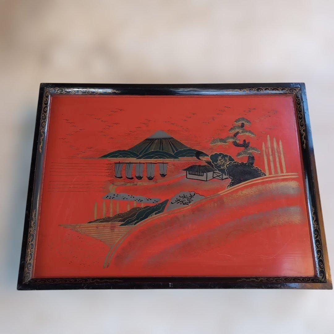 【骨董品】大きめ蒔絵折敷4枚