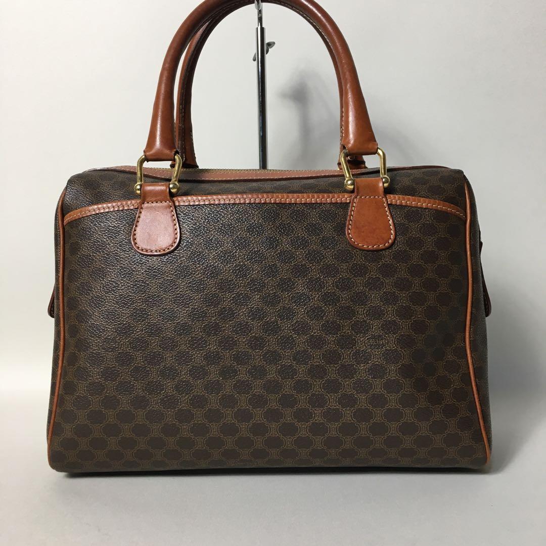 2507-32｜美品｜セリーヌ ハンドバッグ ブラウン マカダム柄 トリオンフ