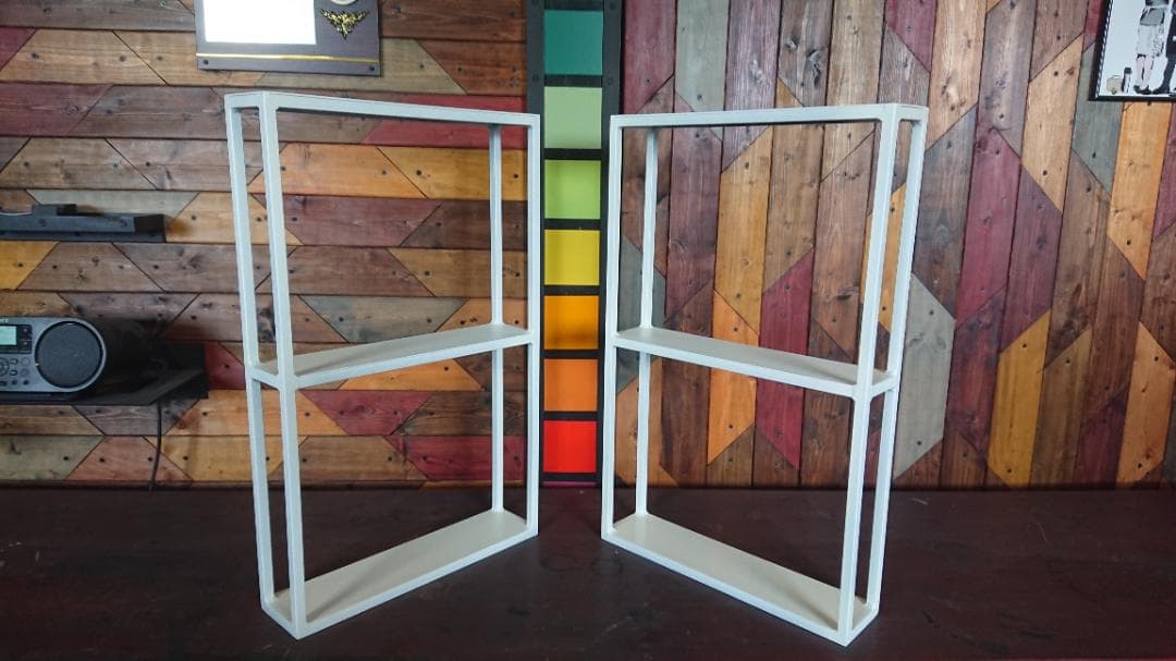 マットホワイトでアイアンな角鉄鉄脚♪ 100×400×850mm 日型 2脚