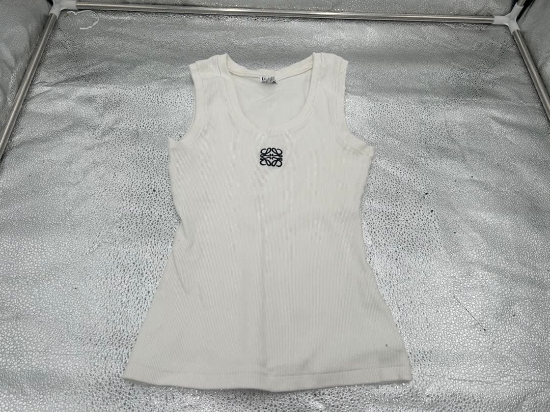 LOEWE ホワイト リブタンクトップ S