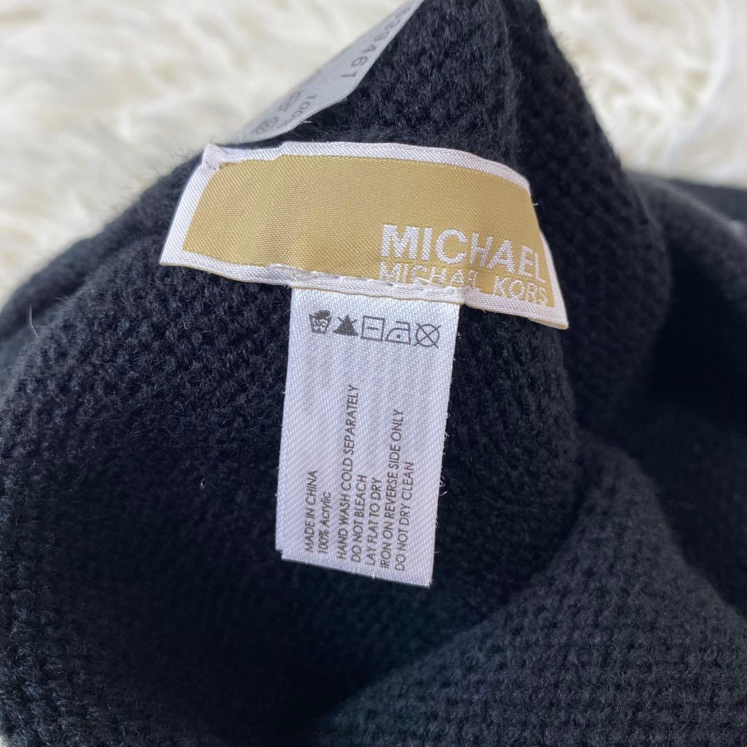 【MICHAEL KORS】 ニットキャップ 手袋 マフラー 3点セット 黒