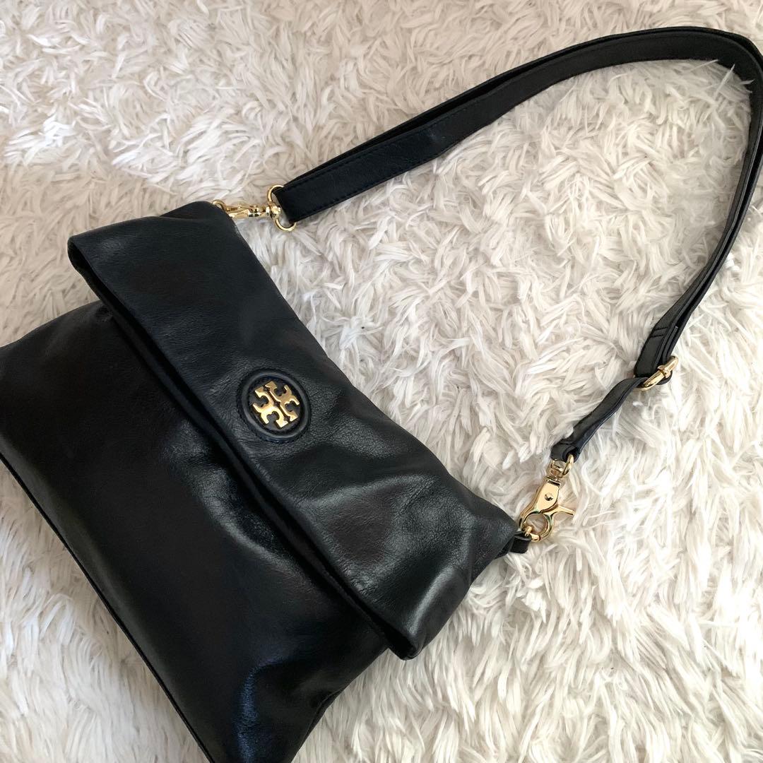 美品✨トリーバーチ ショルダーバッグ 2way ロゴ レザー チェーン 黒