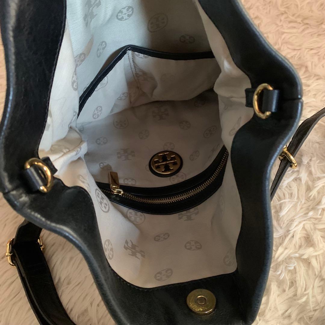美品✨トリーバーチ ショルダーバッグ 2way ロゴ レザー チェーン 黒
