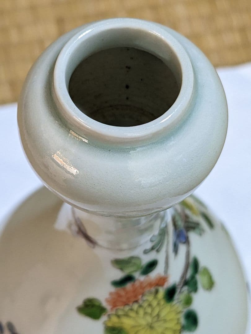 ♦中国陶磁 粉彩 花鳥図 瓶 花瓶 光緒年製 コレクション 骨董品アンティーク