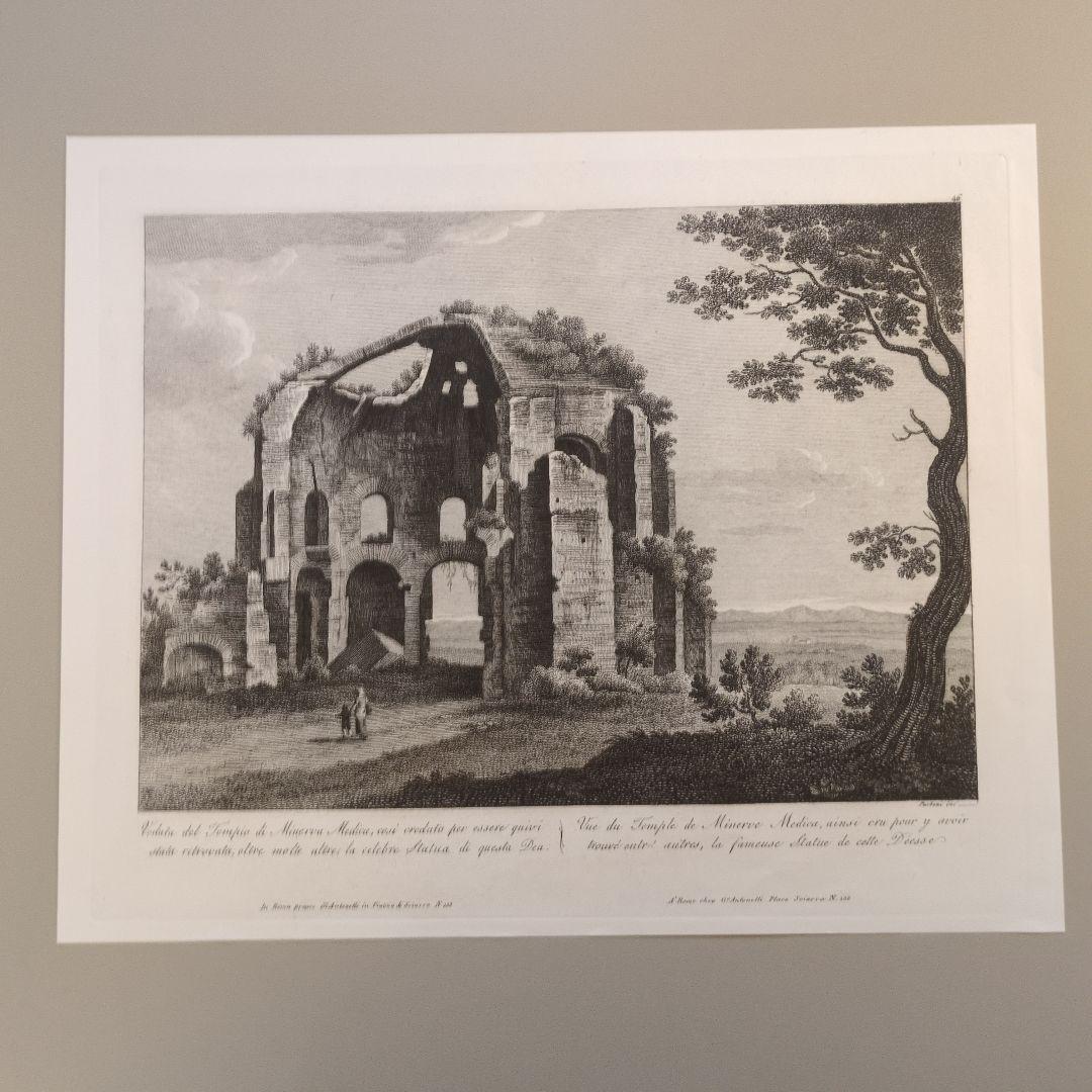 ローマ建築 ミネルウァ神殿 アンティーク版画