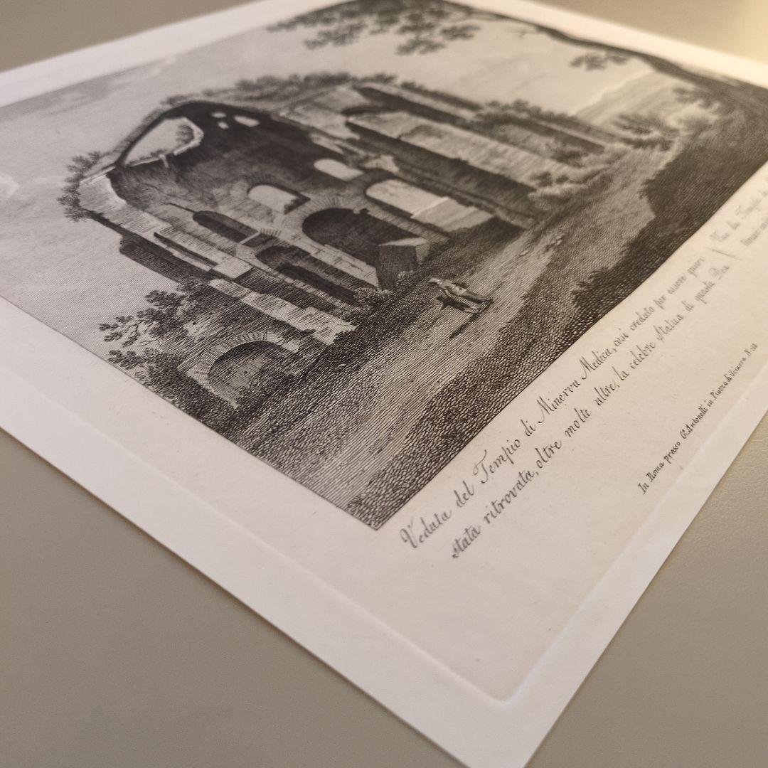 ローマ建築 ミネルウァ神殿 アンティーク版画