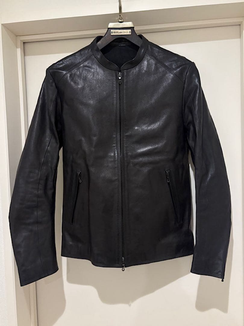 美品バックラッシュ19AW定価25万スロベニアカーフレザーシングルライダース黒M