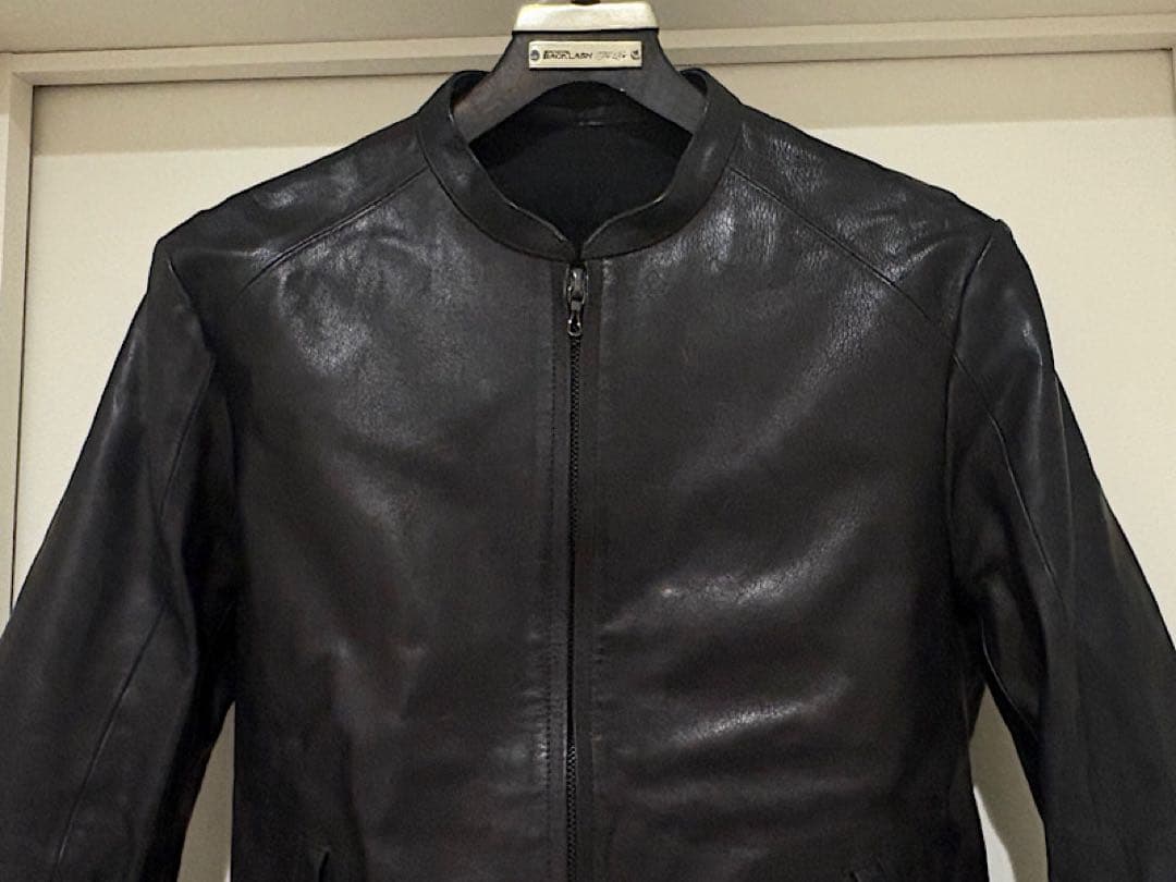 美品バックラッシュ19AW定価25万スロベニアカーフレザーシングルライダース黒M