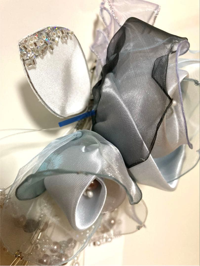 東京ソワール　PETITSOIR コサージュ ブローチブルー　シルバー　美品