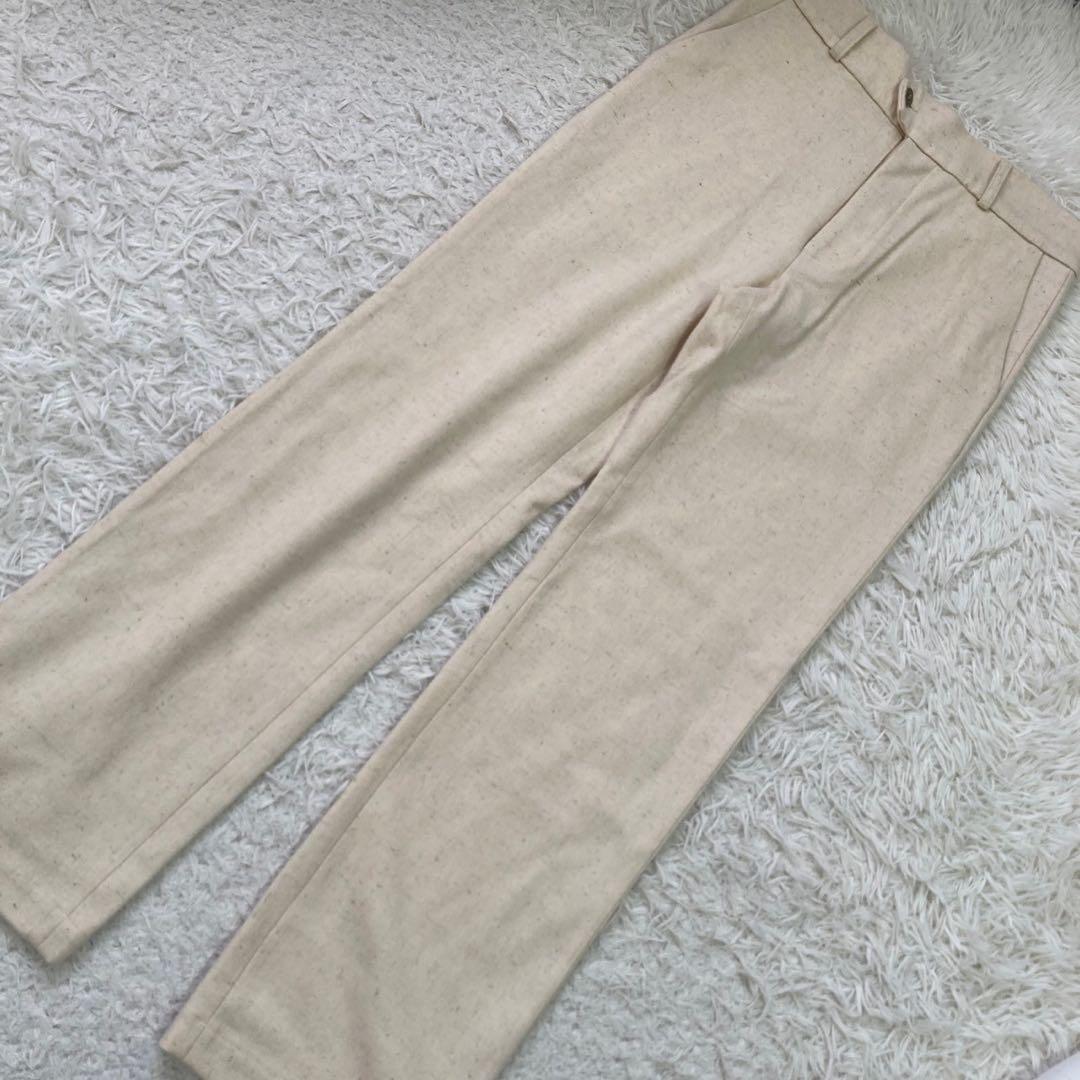 FRANKLEDER ウールパンツ ベージュ M カジュアル シンプル