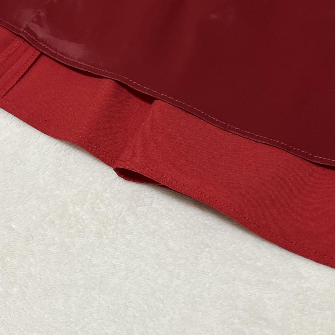 極美品　大きいサイズ　アンタイトル　フレアスカート　赤　膝下　17号　46