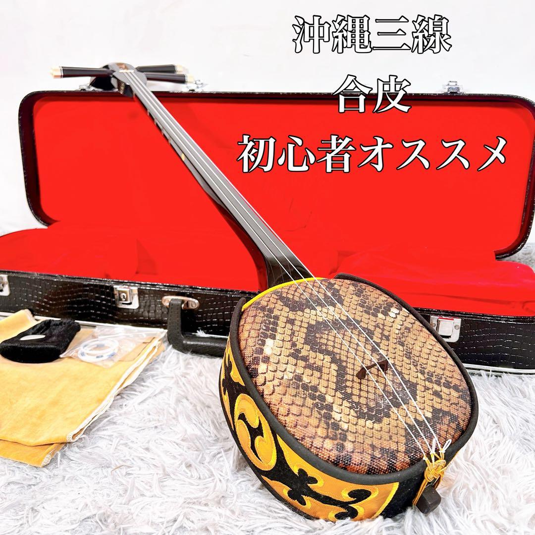 沖縄三線 三味線　合皮　初心者オススメ　ケース付
