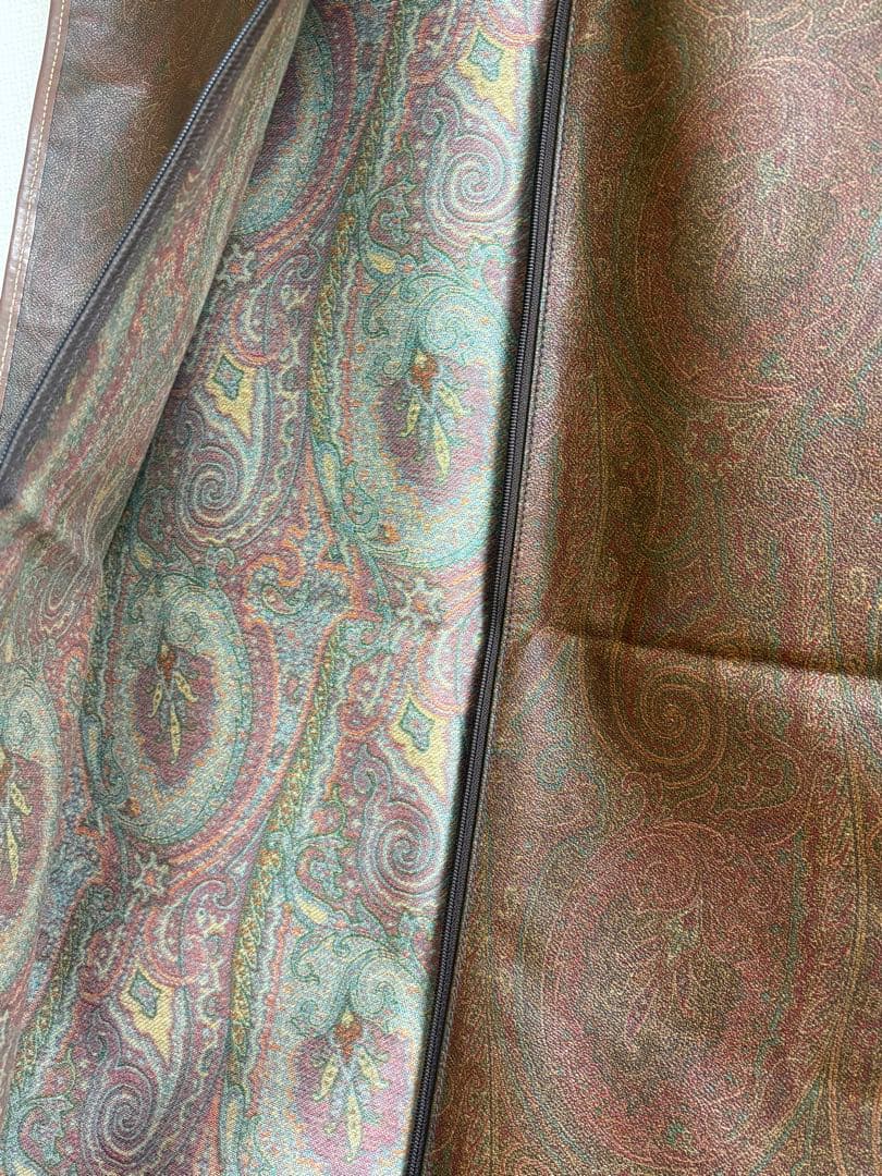 エトロ　ペイズリー柄ガーメントバッグ ブラウン