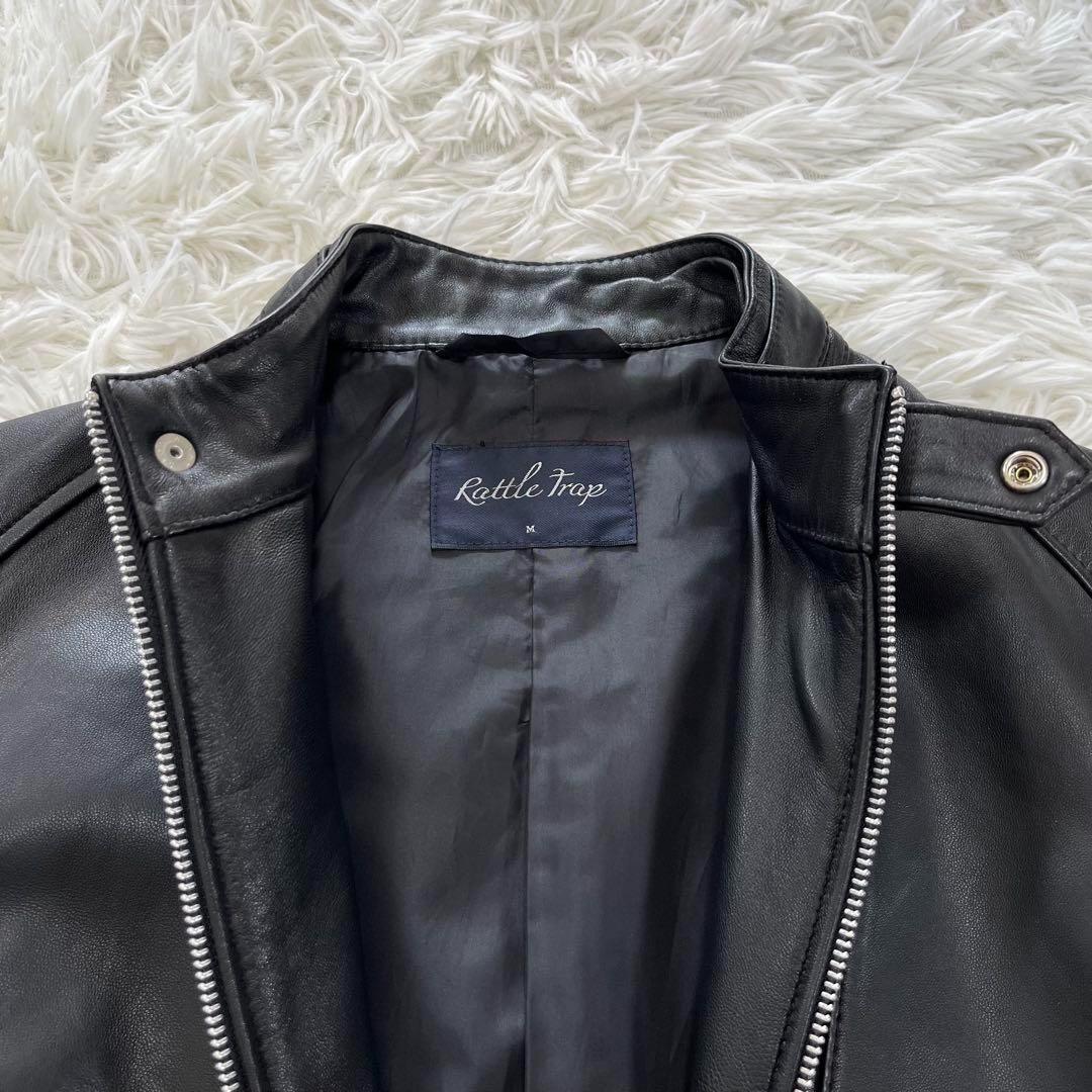 美品✨ラトルトラップ　シングルライダースジャケット　レザージャケット　羊革　M