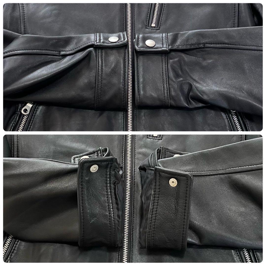 美品✨ラトルトラップ　シングルライダースジャケット　レザージャケット　羊革　M