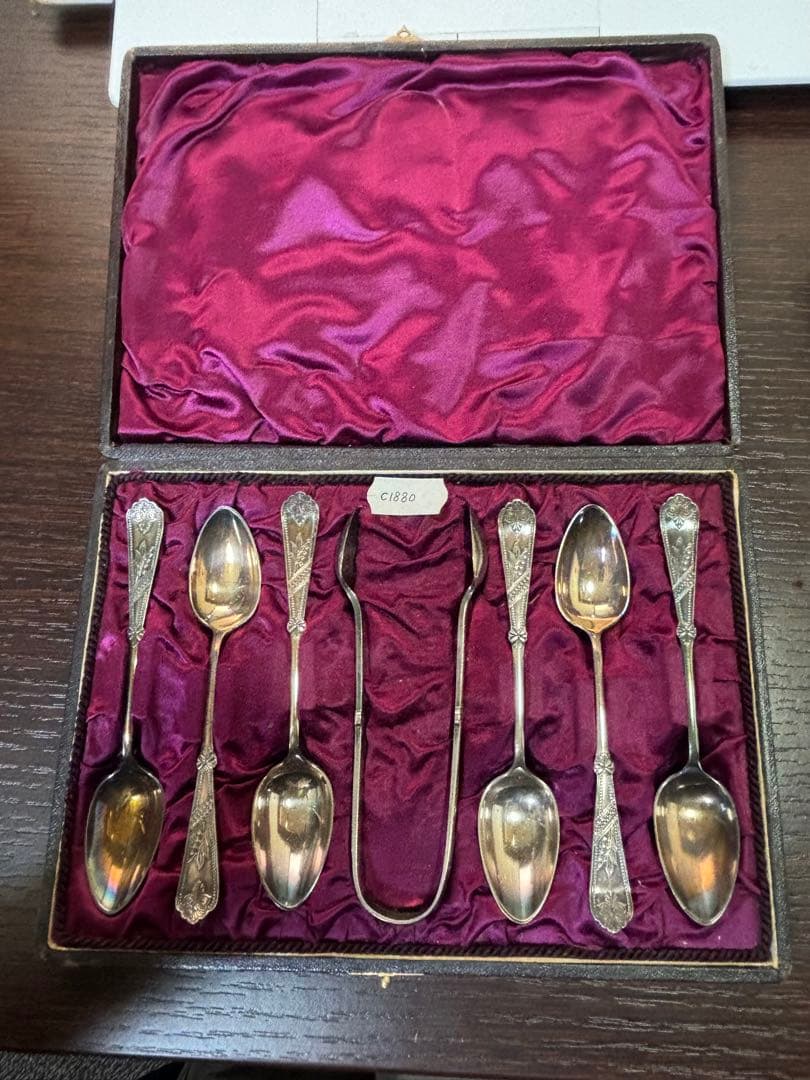 イギリス製 シルバースプーン　ヴィンテージ　銀メッキ 刻印