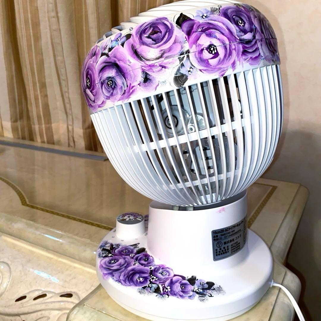 スマホポシェット　サーキュレーター　薔薇　手描き　トールペイント