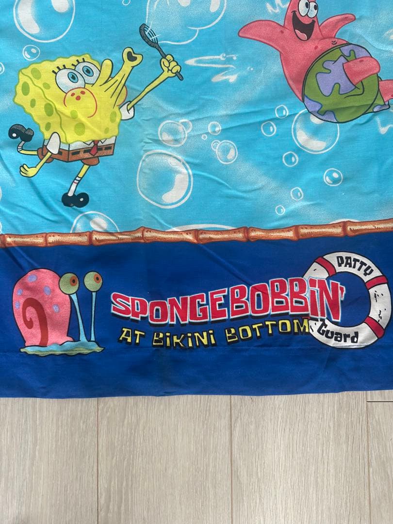 2005年スポンジボブ古着ヴィンテージ USAフラットシーツ　ムチャチャ　シーツ