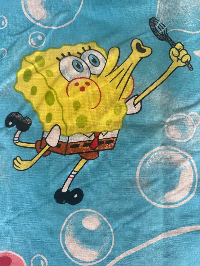 2005年スポンジボブ古着ヴィンテージ USAフラットシーツ　ムチャチャ　シーツ