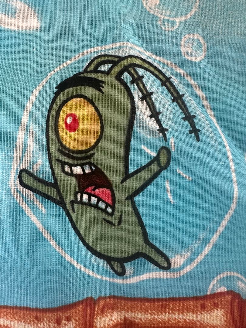 2005年スポンジボブ古着ヴィンテージ USAフラットシーツ　ムチャチャ　シーツ