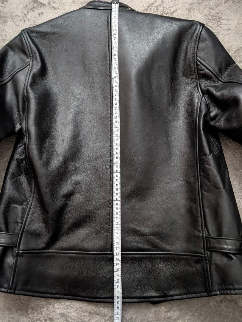 STILL BY HAND ブラックレザーシングルライダースジャケット 46