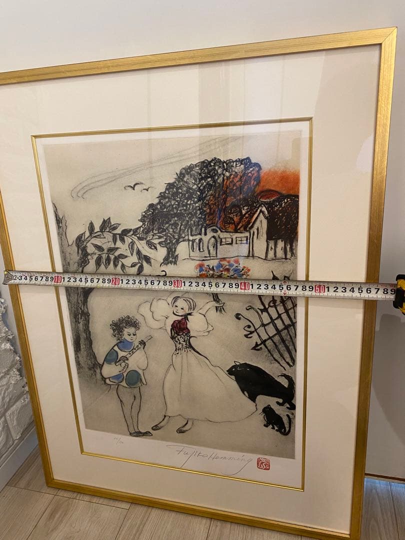 フジ子 ヘミング　パラダイス　楽園にて　直筆サイン　銅版画　エッチング