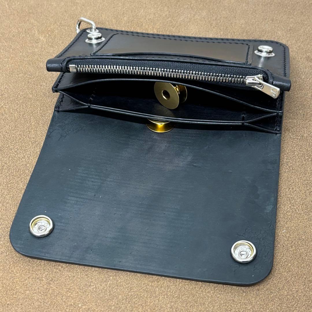 【アウトレット】　ホースバット　トラッカーウォレット　ミドル　黒　3層　コミペル