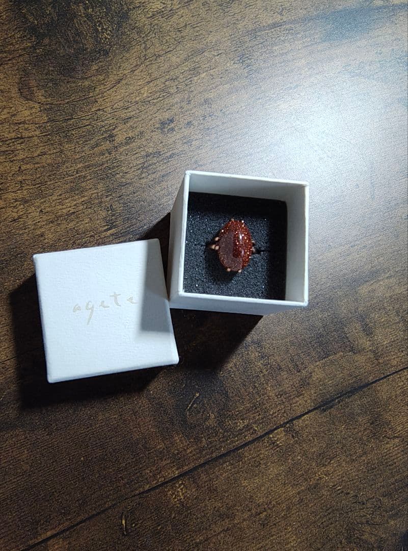 agete ブラウン ドロップ型 リング