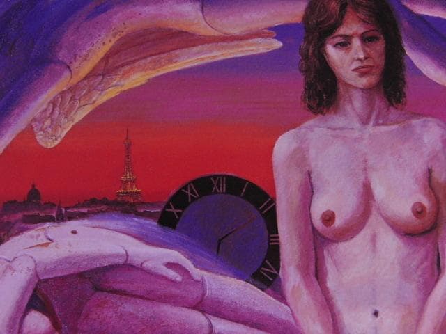 石井武夫、【夕暮れの謎】、希少な額装用画集より、新品額装付、状態良好