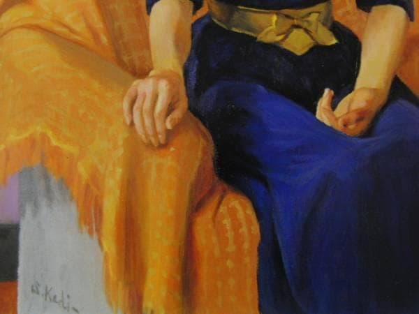 梶 進 「黄色い帽子」、限定画集より、藤島 武二、新品額装付