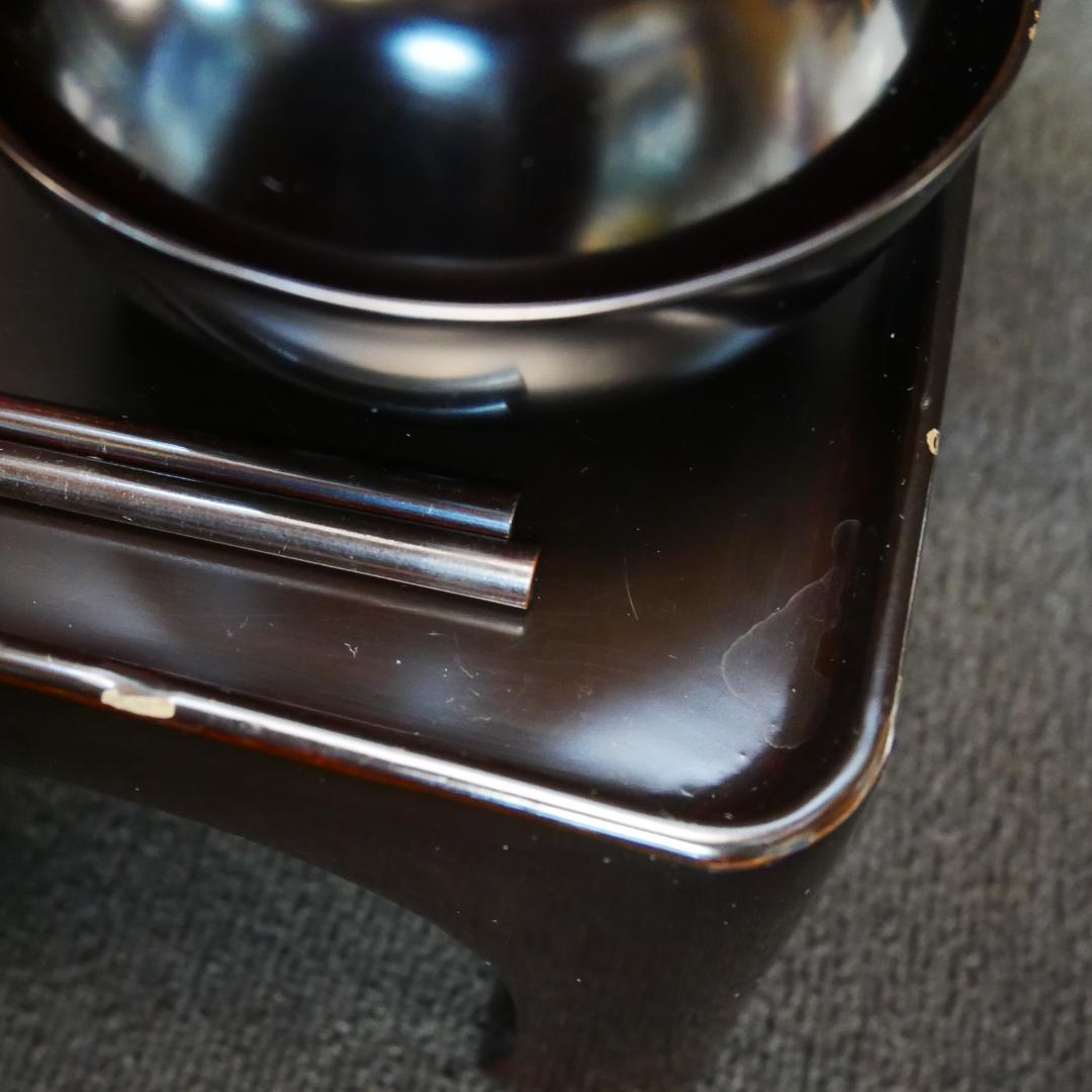 御霊供膳 輪島塗 極上本堅地 布着 昭和初期 岡崎市発送 7078