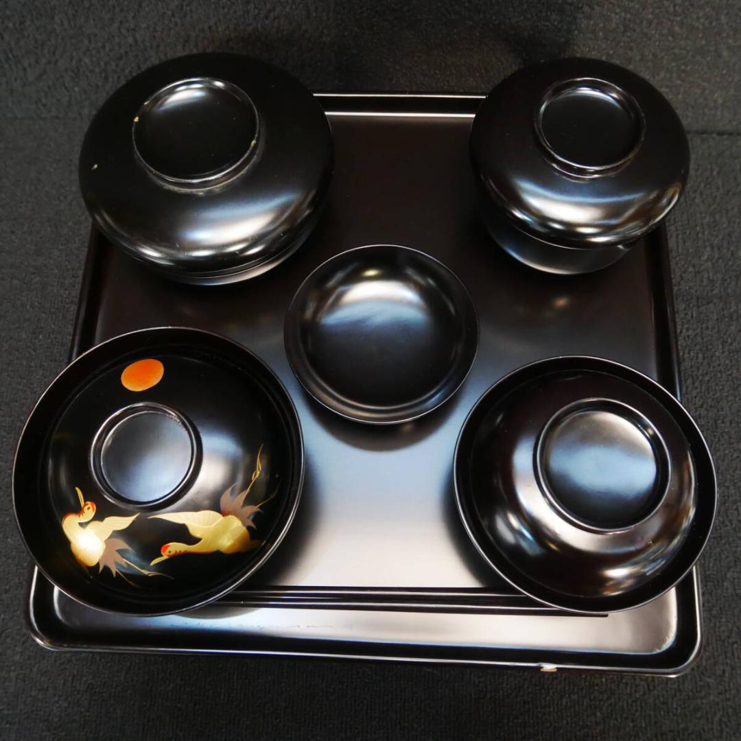 御霊供膳 輪島塗 極上本堅地 布着 昭和初期 岡崎市発送 7078