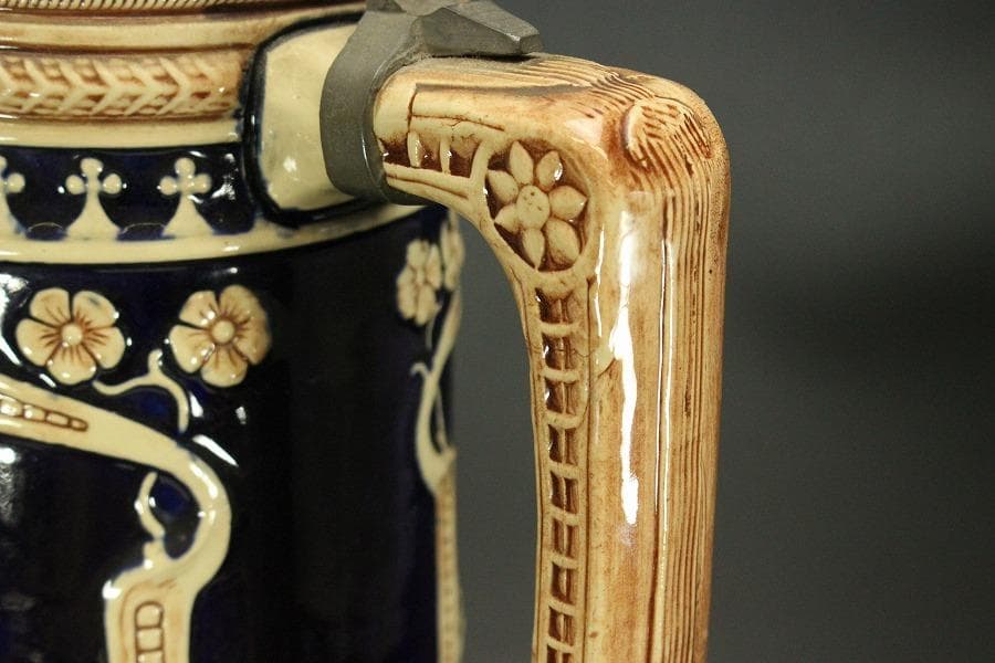 陶器製 特大 ビアカップ 蓋付 高55cm(ZE595)