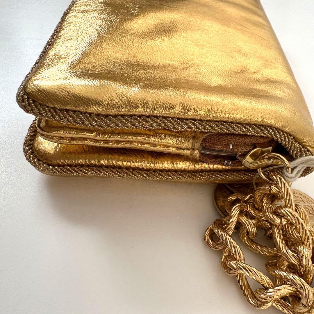 新品☆希少　ツモリチサト　tsumori chisato 二つ折り財布　金　羊革