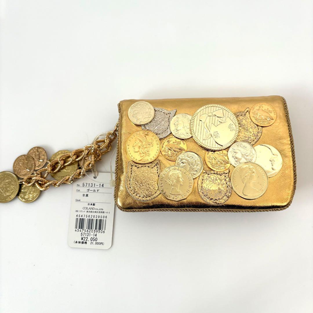 新品☆希少　ツモリチサト　tsumori chisato 二つ折り財布　金　羊革