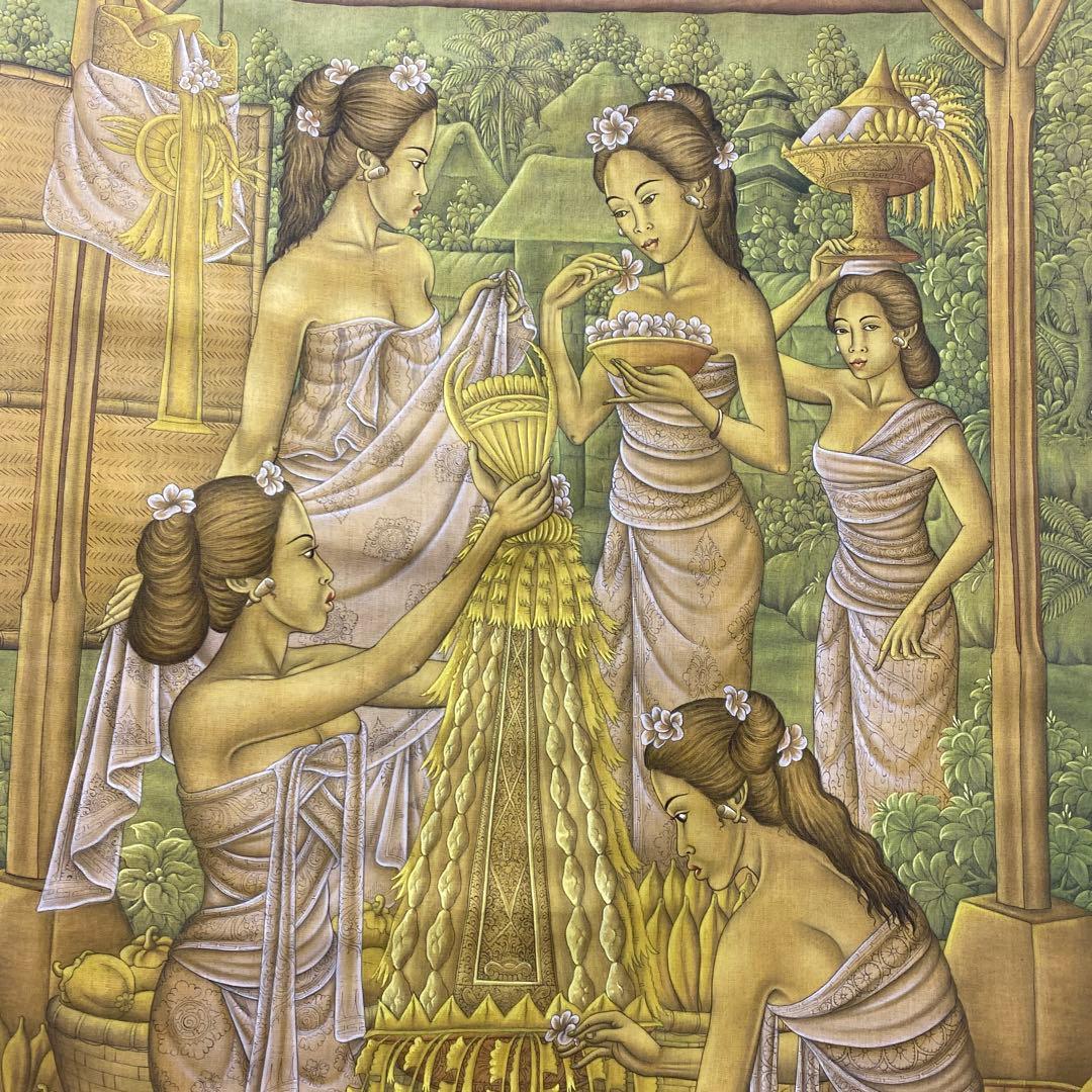 バリ島　巨大なウブド絵画　バリアート